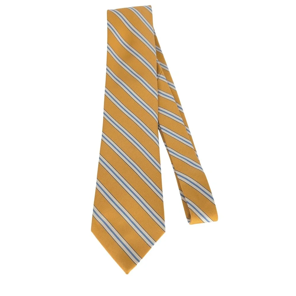 Jos. A. Bank Necktie Yellow Striped Executive Collection Silk Tie Preppy Classic